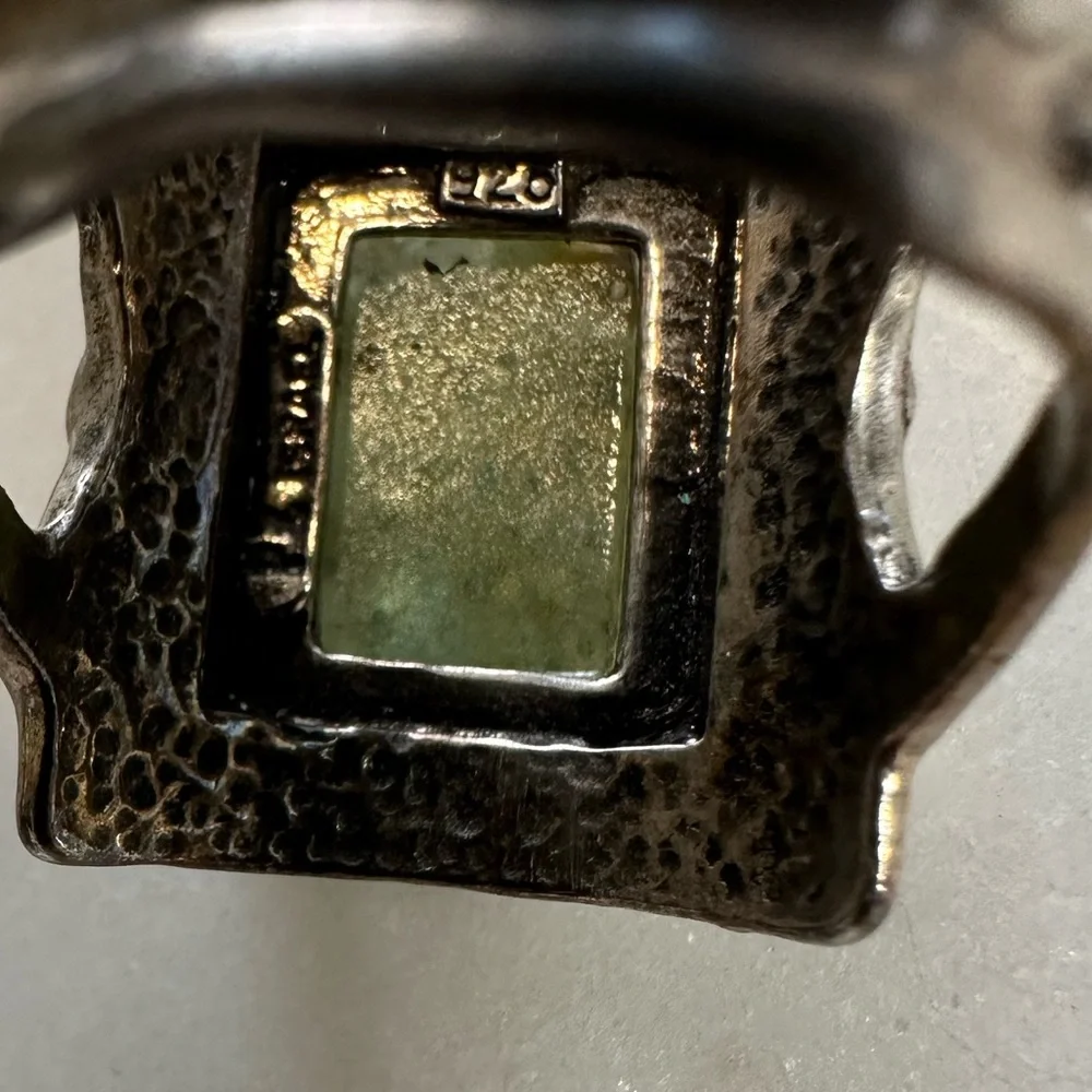 Vintage PZ Israel Sterling Silver and Roman Glass size 11 925